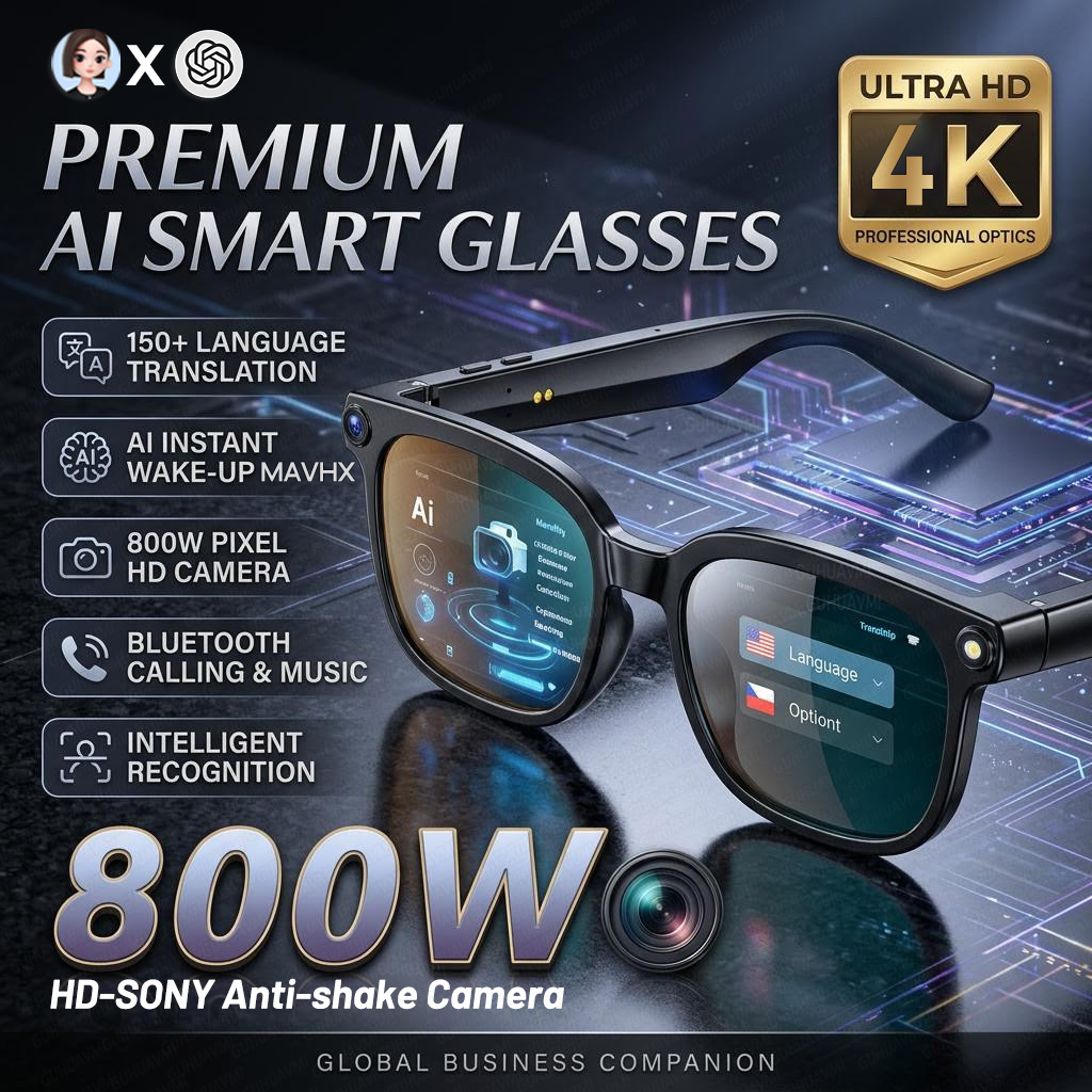 2026 4K 8MP Smart Glasses Men  - Smart Glasses Lens avaliação e preço