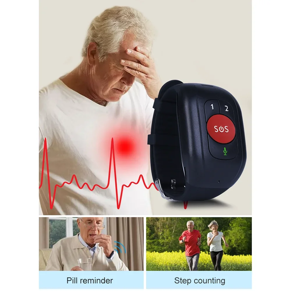 Elderly 4G LTE SOS Watch GPS T - Fall Detection Watch avaliação e preço