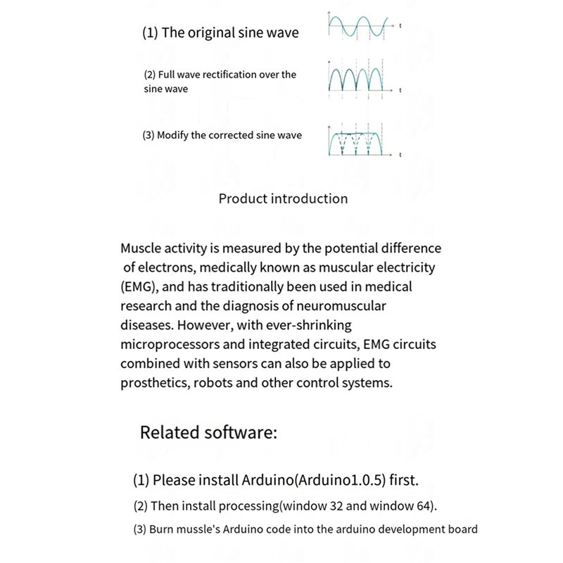 A52T 5X Muscle Electrical Sens - Muscle Sensor Emg avaliação e preço