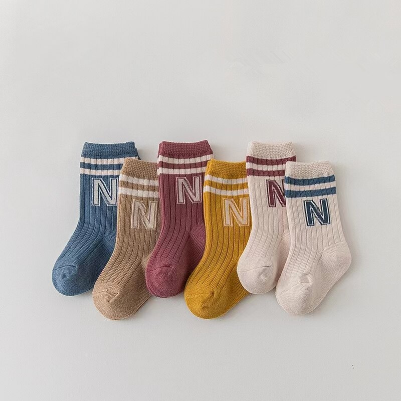 3 Pairs Baby Letter Socks Knit - Baby Sock Oximeter avaliação e preço