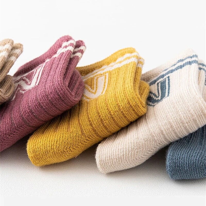 3 Pairs Baby Letter Socks Knit - Baby Sock Oximeter avaliação e preço