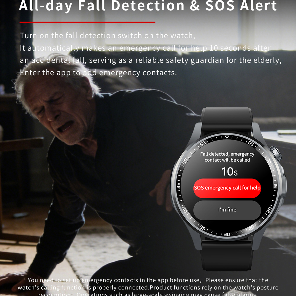 Men Smart Watch Ultra HD Scree - Fall Detection Watch avaliação e preço