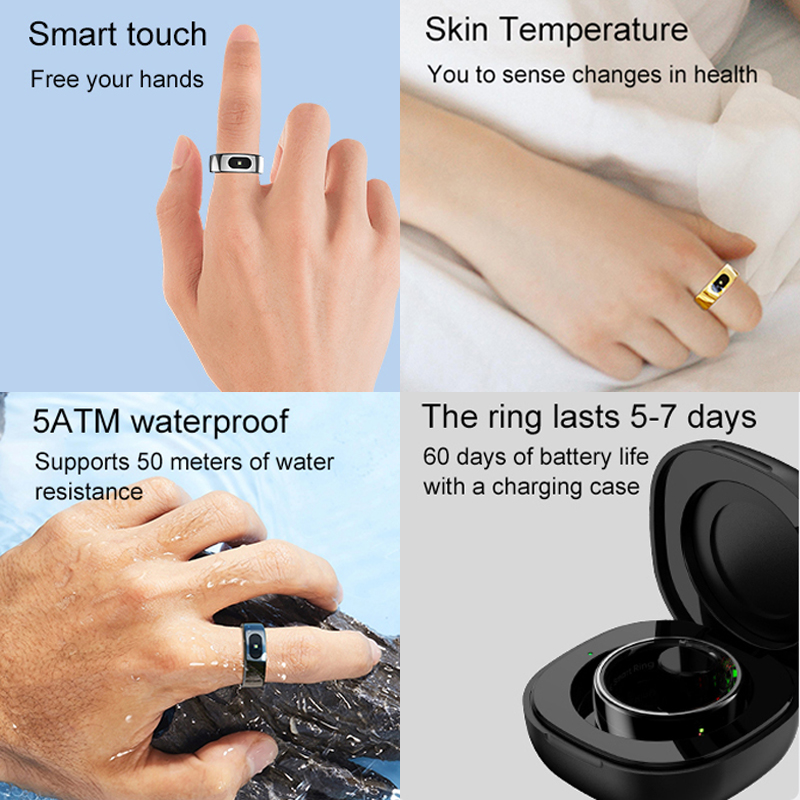 R08 Smart Ring Men Women With  - Temperature Ring Skin avaliação e preço