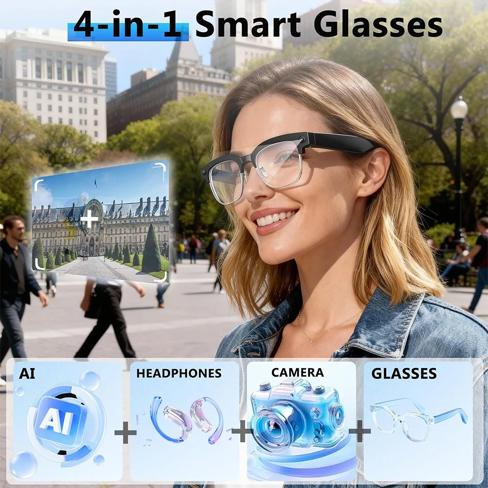 4K Smart AI Glasses 8MP Camera - Smart Glasses Lens avaliação e preço