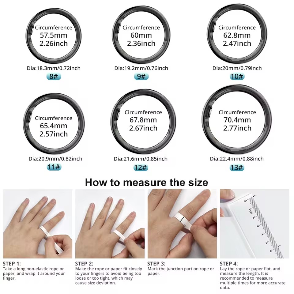 Smart Ring Men Women with Char - Temperature Ring Skin avaliação e preço