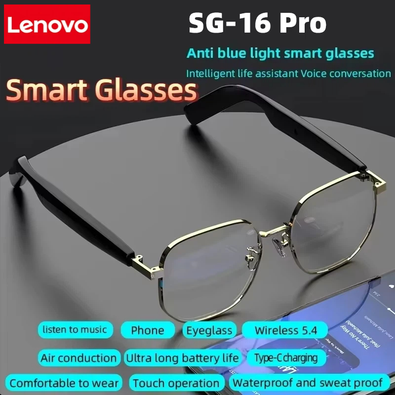 Lenovo New SG-16 Pro Smart Aud - Smart Glasses Lens avaliação e preço