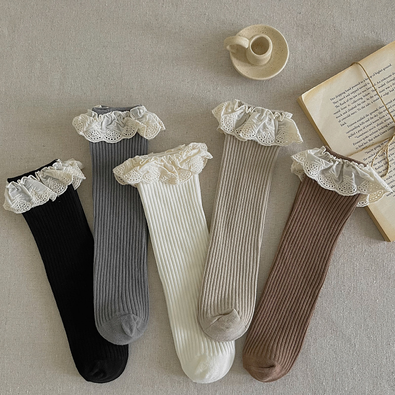 Ruffle Baby Girls Knee High So - Baby Sock Oximeter avaliação e preço