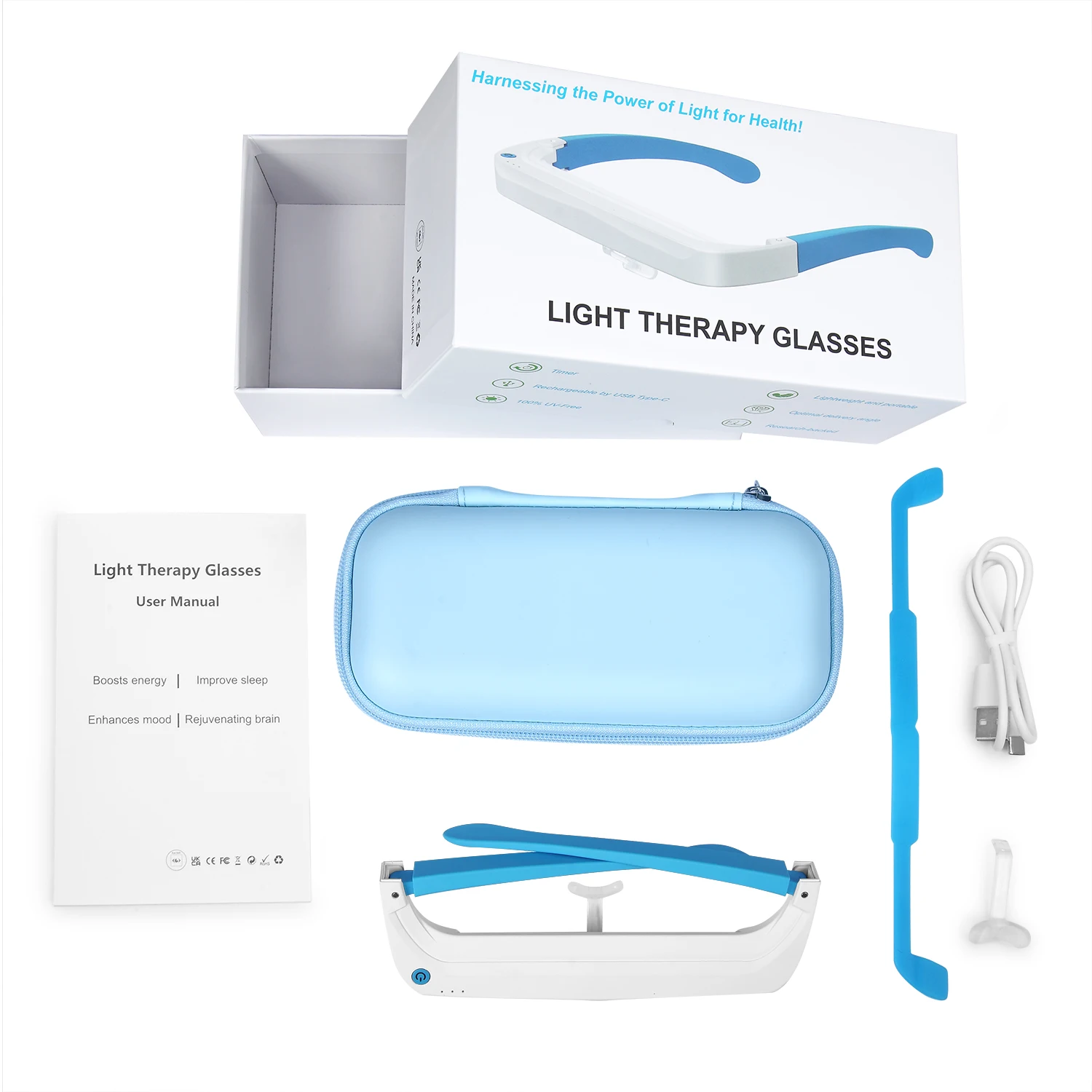 SAD Light Therapy Glasses Red  - Light Therapy Glasses avaliação e preço