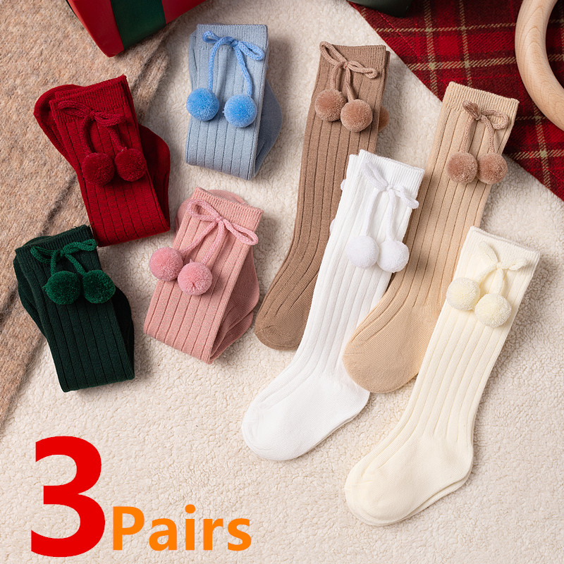 3Pairs/Lot Baby Ball Knee High - Baby Sock Oximeter avaliação e preço