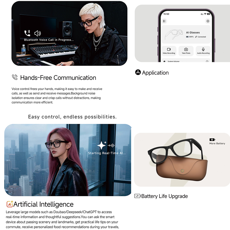 2026 Genuine Leather 2000Mah C - Smart Glasses Lens avaliação e preço