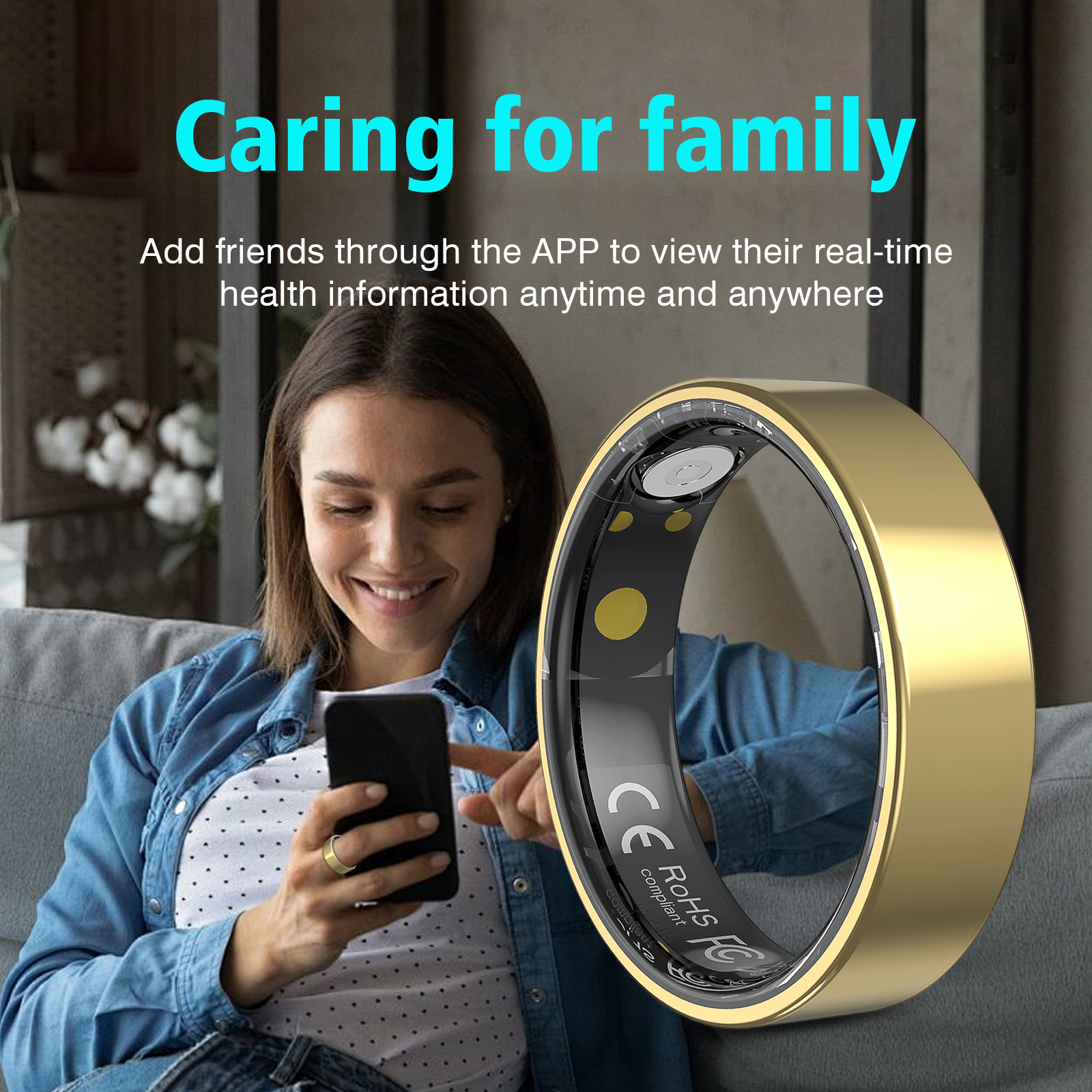 Smart Ring Men Women with Char - Temperature Ring Skin avaliação e preço