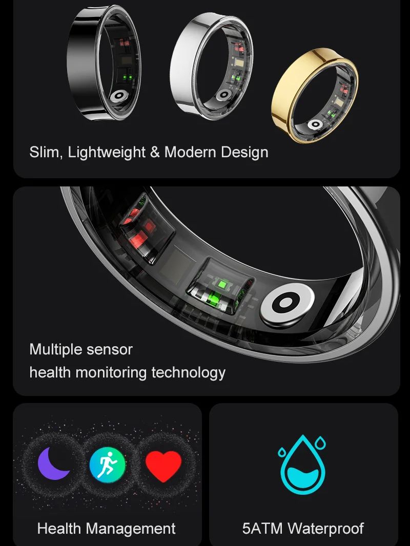 New Smart Ring R09 Health Moni - Temperature Ring Skin avaliação e preço