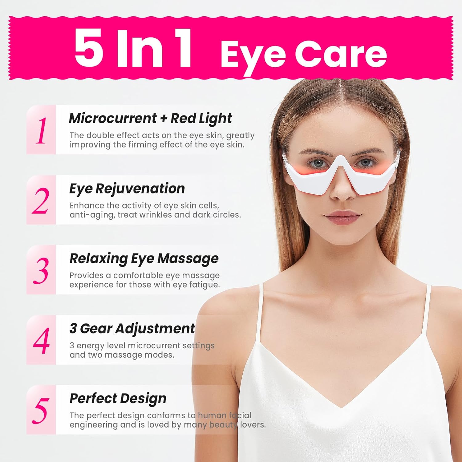 Microcurrent EMS Eye Massager  - Light Therapy Glasses avaliação e preço